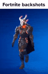 a video game character with horns and a cape dancing