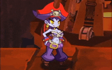 a cartoon character wearing a pirate hat with a skull and crossbones on it