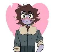 a drawing of a boy with a heart in the background