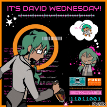 a poster that says it 's david wednesday on the top