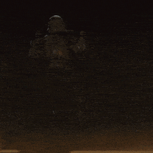 a pixel art of a skeleton holding two lightsabers in the dark