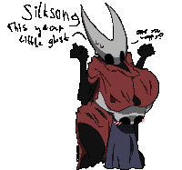 a drawing of a ghost with the words silksong this year little ghost written on it