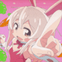 two anime girls are giving a peace sign and smiling for the camera