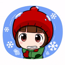 girl cute cold winter snow