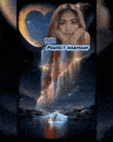 a picture of a woman with the words perfect harmony on the bottom