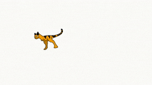 a cartoon drawing of a cat with the word wag written on its tail