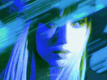 a painting of a woman 's face with the name njafaerie written on the bottom