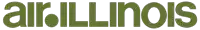 a green sign that says air illinois on a white background