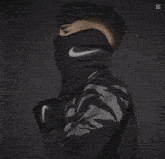 a cartoon of a man wearing a nike jacket with the word isco on it