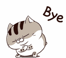 cat sticker line sticker bye good bye bye bye