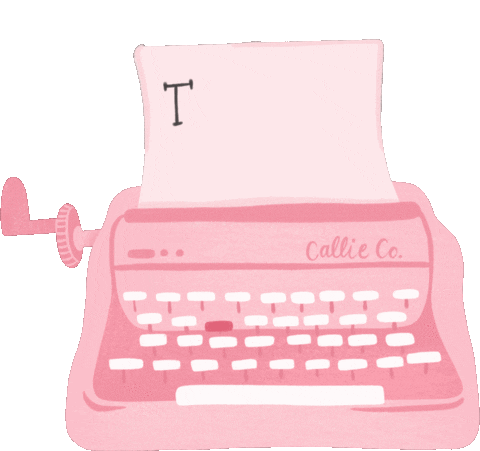 Pink Thank You Sticker - Pink Thank You Typewriter Stickers