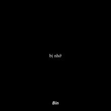 a black background with the word bin written in white letters .