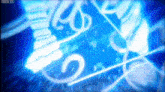 a blue background with a few white lines on it and a few letters