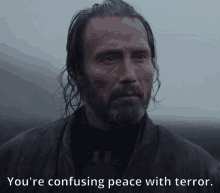 Mads Mikkelsen Galen Erso GIF - Mads Mikkelsen Galen Erso Youre Confusing Peace With Terror GIFs