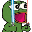 Excited Pepe Sticker - Excited Pepe Sabers - Discover & Share GIFs