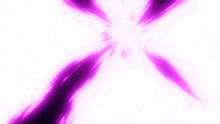 a purple light coming out of a black hole on a white background .
