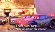 Cars Lightning Mcqueen GIF - Cars Lightning Mcqueen I Hate Rusty Cars GIFs
