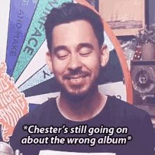 chests still going on about the wrong album mike shinoda laughing bennoda chester bennington linkin park