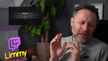 a man in front of a sign that says jimmy