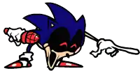 a cartoon of a screaming sonic the hedgehog pointing at something .