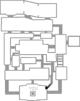 a black and white drawing of a maze with a sign that says `` you '' .