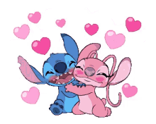 lilo and stitch couple in love sweet hug