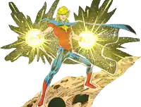 a cartoon drawing of a superhero with a star on his cape