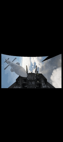 a computer generated image of a fighter jet with a missile coming out of it 's cockpit