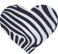 Zebra Print Heart Heart Sticker - Zebra Print Heart Heart Joypixels Stickers