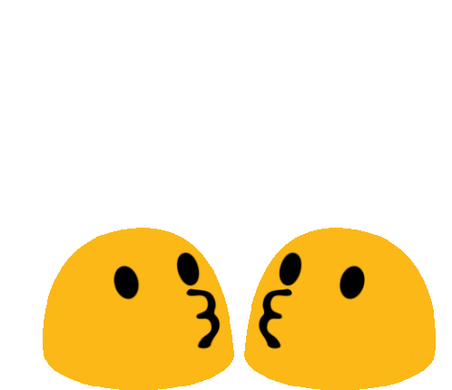 Two Emojis Kissing Sticker - The Blobs Live On Kiss Couple Stickers