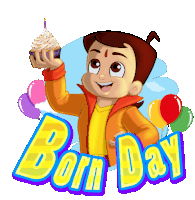 Happy Born Day Chhota Bheem Sticker - Happy Born Day Chhota Bheem Happy Birthday Stickers