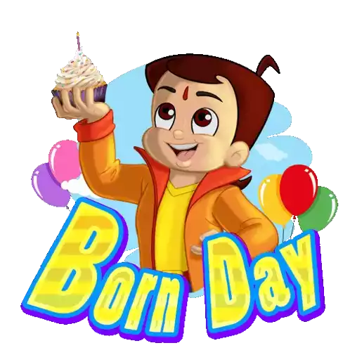 Happy Born Day Chhota Bheem Sticker - Happy Born Day Chhota Bheem Happy Birthday Stickers