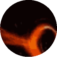 a pixelated image of a black hole in the middle of space