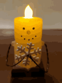 give smile snowman candle ktalos