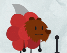 a cartoon drawing of a bear with a shark 's tail