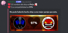 a screenshot of nekotina 's app showing a 97 % compatibility score