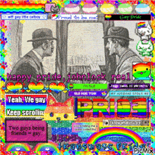 a collage of images with one that says happy pride johnlook real