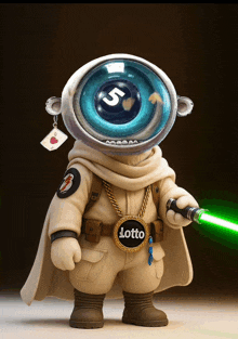 a cartoon character with the word lotto on his waist