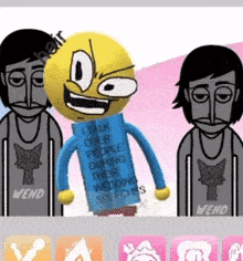 a cartoon character with a shirt that says i talk over people during their wedding speeches