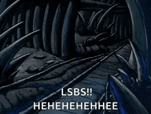 a cartoon of a man in a cave with the words lsbs !