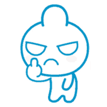 a cartoon character with a condom on his head is giving the middle finger .
