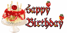 happy birthday cake sweets strawberry candles