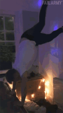 Hand Stand Falling GIF - Hand Stand Falling Fell Out Of Balance GIFs