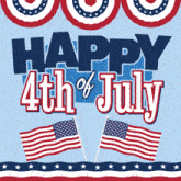 a happy 4th of july poster with american flags