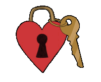 Key Heart Sticker - Key Heart Heartbroken Stickers