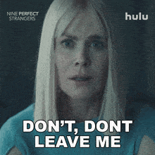 a poster for nine perfect strangers shows a woman with blonde hair