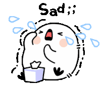 a cartoon character is crying and holding a tissue box .