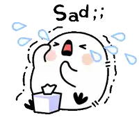 a cartoon character is crying and holding a tissue box .