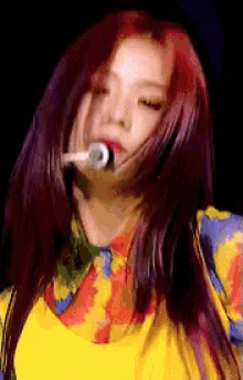 블랙핑크 지수 핑크 분홍색 보라색 머리 GIF - Blackpink K Pop Korean GIFs