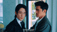 a couple of men standing next to each other with the words " do not repost " on the bottom
